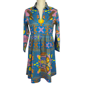 Sheridan French Abigail Dress Unique Embellished Print Women M